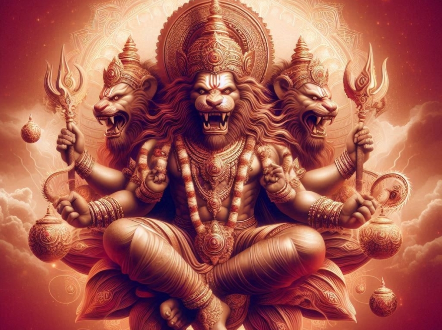 Sudharshana Narasimha Homa Empower your aura with the fierce energy of Narasimha for protection. no text