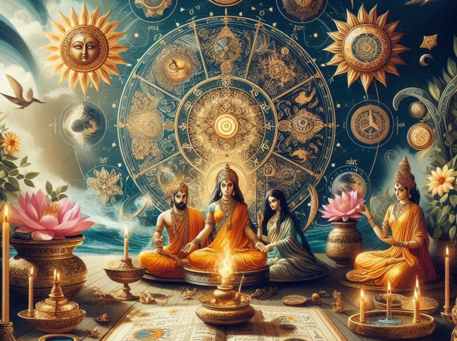 Vastu Dosha Nivaran Pooja Cleanse your space from architectural imbalances and negative vibrations. image no text astrology theme
